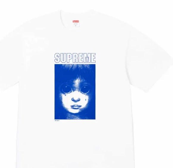 Black Keane Manga XL Big 24SS Margaret White Teardrop Tears and L S Tee M 1012